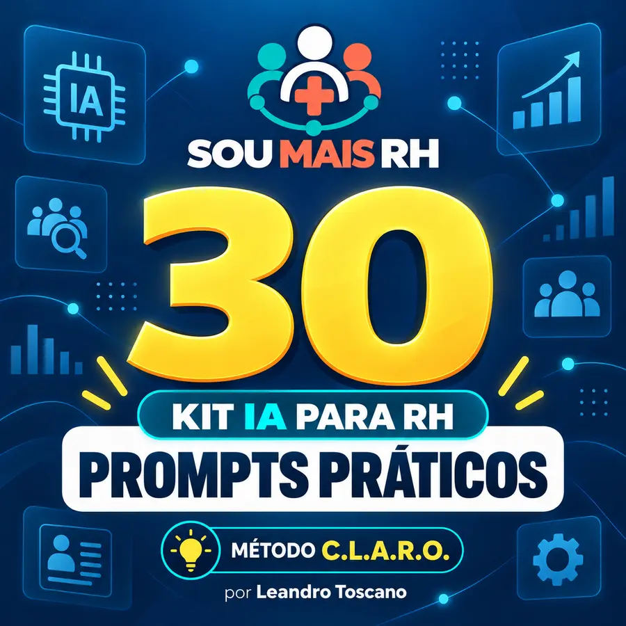 Capa do Kit IA para RH com 30 prompts práticos